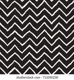 Hand drawn style seamless pattern. Abstract geometric tiling background in black and white. Vector stylish doodle line lattice