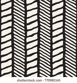 Hand drawn style seamless pattern. Abstract geometric tiling background in black and white. Vector stylish doodle line lattice
