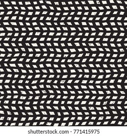 Hand drawn style seamless pattern. Abstract geometric tiling background in black and white. Vector stylish doodle line lattice