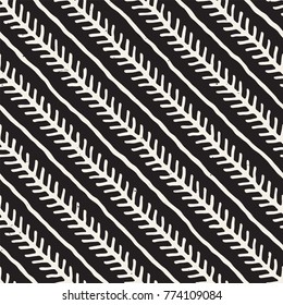 Hand drawn style seamless pattern. Abstract geometric tiling background in black and white. Vector stylish doodle line lattice