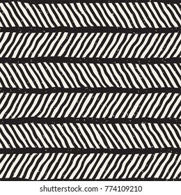 Hand drawn style seamless pattern. Abstract geometric tiling background in black and white. Vector stylish doodle line lattice