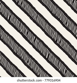 Hand drawn style seamless pattern. Abstract geometric tiling background in black and white. Vector stylish doodle line lattice