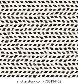 Hand drawn style seamless pattern. Abstract geometric tiling background in black and white. Vector stylish doodle line lattice