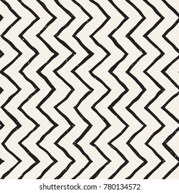 Hand drawn style seamless pattern. Abstract geometric tiling background in black and white. Vector stylish doodle line lattice