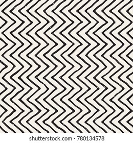 Hand drawn style seamless pattern. Abstract geometric tiling background in black and white. Vector stylish doodle line lattice