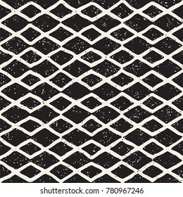 Hand drawn style seamless pattern. Abstract geometric tiling background in black and white. Vector stylish doodle line lattice Hand drawn style seamless pattern. Abstract geometric tiling background in black and white. Vector stylish doodle line lattice