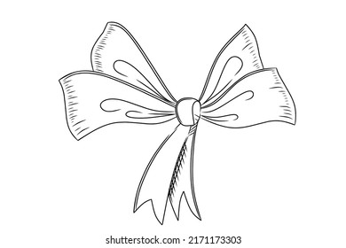 Hand drawn style simple bow tie vector illustration sketch design on white background