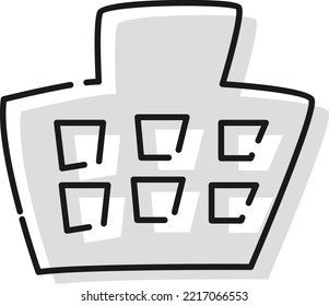 Handgezeichnete, einfache Gebäudesymbolgrafik