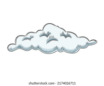 Hand drawn style simple gray cloud vector illustration sketch design on white background