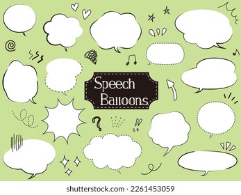 Hand drawn style speech balloons