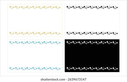 Hand drawn style star vector frame illustration.