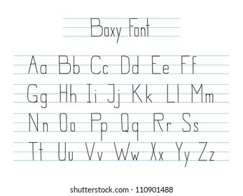 Hand drawn style vector font isolated on white.