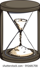 Hand drawn style vector hourglass illustration