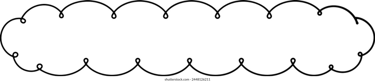 Handgezeichnete Stil breite, horizontal lange Wolke Sprechblase Illustration
