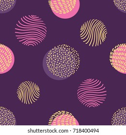 Hand drawn stylish modern dark seamless abstract pattern, scandinavian design style. Vector illustration