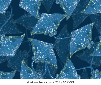 Hand Drawn Stylish Stingray seamless Pattern Vector Illustration Design for fashion , fabric, textile, wallpaper , wrapping and all prints 
