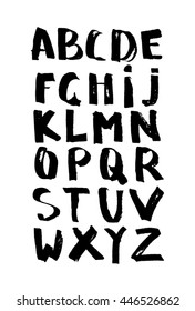 Hand drawn stylized alphabet set black color. (Can be used as texture for cards, invitations, DIY projects, web sites or for any other design.)