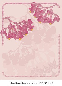 Hand drawn stylized Bleeding Hearts.