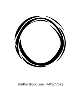 Hand drawn stylized circle black color. Circle isolated icon. (Can be used as texture for cards, invitations, DIY projects, web sites or for any other design.)