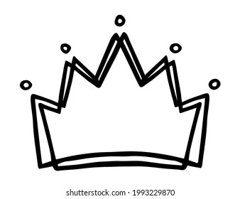 Hand drawn stylized crown design hand painted with ink pen