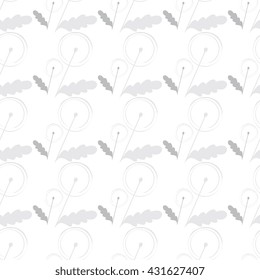 Hand drawn stylized dandelion seamless pattern. Floral abstract background