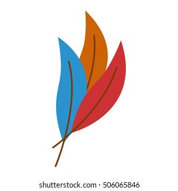 Hand drawn stylized feather color color ornamental