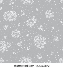 hand drawn stylized flowers seamless pattern