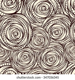 Hand drawn stylized graphic roses seamless pattern.