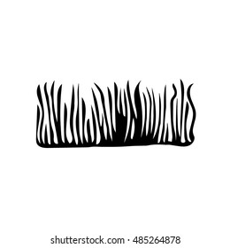 Hand drawn stylized grass black color. Grass isolated icon. (Can be used as texture for cards, invitations, DIY projects, web sites or for any other design.)