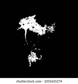 Hand drawn stylized grunge birds droppings black and white. Flat blots style vector illustration. Map. (Can be used as texture for cards, invitations, DIY, web sites or for any other design.)
