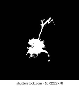 Hand drawn stylized grunge birds droppings black and white. Flat blots style vector illustration. Map. (Can be used as texture for cards, invitations, DIY, web sites or for any other design.)
