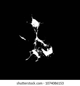 Hand drawn stylized grunge birds droppings black and white. Flat blots style vector illustration. Map. (Can be used as texture for cards, invitations, DIY, web sites or for any other design.)