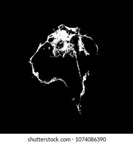 Hand drawn stylized grunge birds droppings black and white. Flat blots style vector illustration. Map. (Can be used as texture for cards, invitations, DIY, web sites or for any other design.)