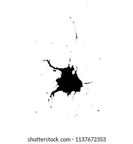 Hand drawn stylized grunge birds droppings black and white. Flat blots style vector illustration. Map. (Can be used as texture for cards, invitations, DIY, web sites or for any other design.)