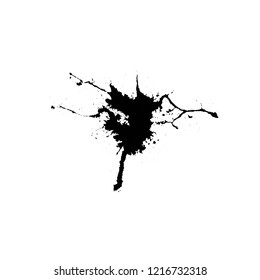 Hand drawn stylized grunge birds droppings black and white. Flat blots style vector illustration. Map island. (Can be used as texture for cards, invitations, DIY, web sites or for any other design.)