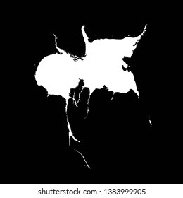 Hand drawn stylized grunge birds droppings black and white. Flat blots style vector illustration. Map. (Can be used as texture for cards, invitations, DIY, web sites or for any other design.)