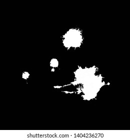 Hand drawn stylized grunge birds droppings black and white. Flat blots style vector illustration. Map. (Can be used as texture for cards, invitations, DIY, web sites or for any other design.)