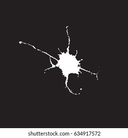 Hand drawn stylized grunge birds droppings black and white. Flat blots style vector illustration. (Can be used as texture for cards, invitations, DIY, web sites or for any other design.)