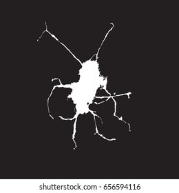Hand drawn stylized grunge birds droppings black and white. Flat blots style vector illustration. (Can be used as texture for cards, invitations, DIY, web sites or for any other design.)