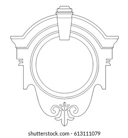 Hand drawn stylized outline mirror for design interior. Flat style furniture vector illustration. (Can be used as texture for cards, invitations, DIY projects, web sites or for any other design.)