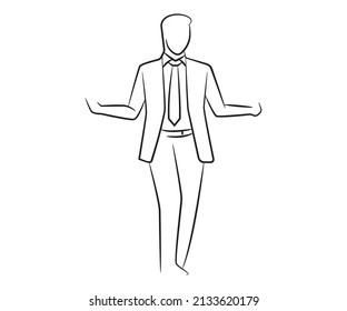 hand drawn success businessman illustration