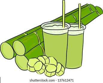 Hand Drawn Sugar Cane Juice