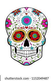 hand drawn sugar skull vector