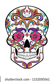  hand drawn sugar skull vector