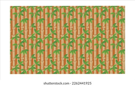 Hand Drawn Sugarcane Plants Vector Seamless Pattern. Sugar cane stalks with leaves endless background