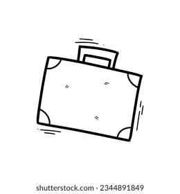 Hand Drawn Suitcase Illustration. Doodle Vector. Isolated on White Background - EPS 10 Vector