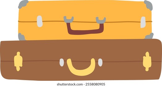 Hand Drawn Suitcases Vector Illustration