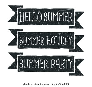 Hand drawn summer banner