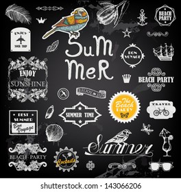 Hand drawn summer calligraphic elements