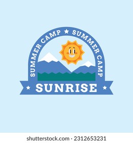 Logo-Vorlage für handgezeichnete Sommerlager